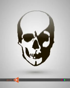 Vector halftone skulls. Skull icon. Symbol of death, danger, war, death, pira Stock Illustration