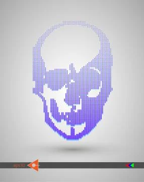 Vector halftone skulls. Skull icon. Symbol of death, danger, war, death, pira Ilustración de archivo
