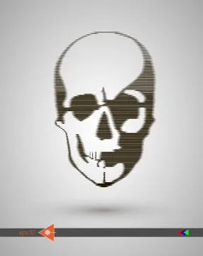 Vector halftone skulls. Skull icon. Symbol of death, danger, war, death, pira イラスト素材