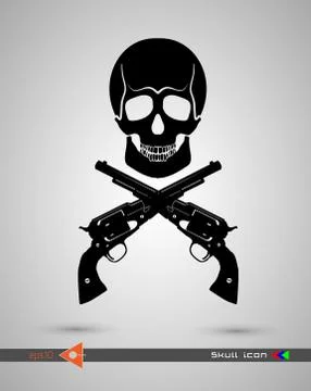 Vector halftone skulls. Skull icon. Symbol of death, danger, war, death, pira Stock Illustration