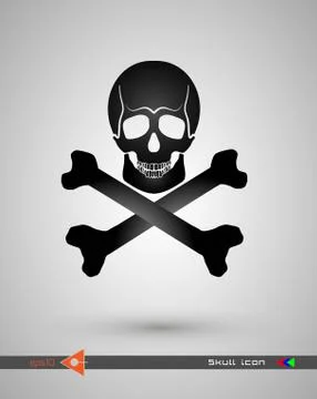 Vector halftone skulls. Skull icon. Symbol of death, danger, war, death, pira Stock Illustration