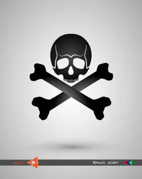 Vector halftone skulls. Skull icon. Symbol of death, danger, war, death, pira Illustrazione stock