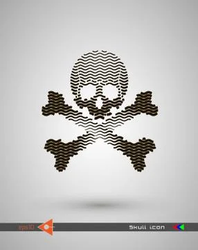 Vector halftone skulls. Skull icon. Symbol of death, danger, war, death, pira Stock Illustration