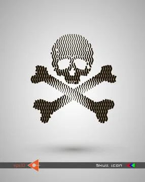 Vector halftone skulls. Skull icon. Symbol of death, danger, war, death, pira Ilustración de archivo