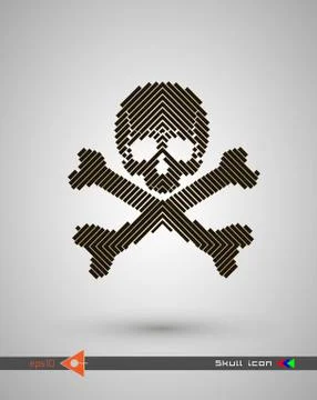 Vector halftone skulls. Skull icon. Symbol of death, danger, war, death, pira 스톡 일러스트