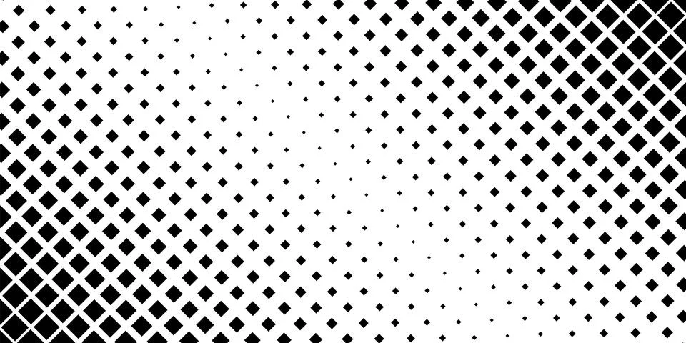 Vector Halftone squares abstract background. Black and white pattern. Hipster Stock Illustration