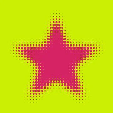 Vector halftone star background. pink star isolated Stock Illustration