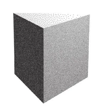Vector Halftone Stippled Geometric Figure Illustration - 3D Triangular Prism Stock Illustration