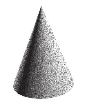 Vector Halftone Stippled Geometric Figure Illustration - 3D Cone Stockillustratie