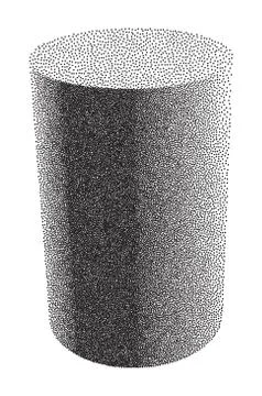 Vector Halftone Stippled Geometric Figure Illustration - 3D Cylinder Stockillustratie