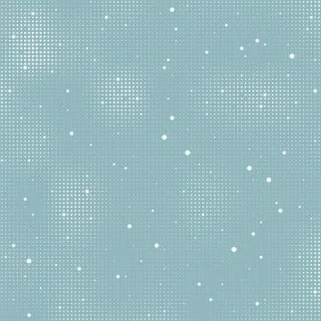 Vector halftone winter background pattern with falling snow Stock Illustration