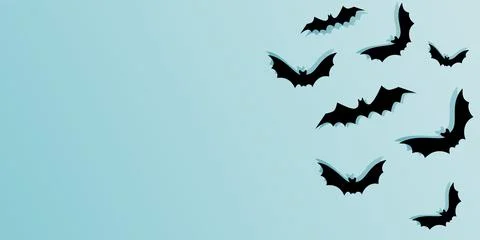 Vector. Halloween background with bats, holiday decorations. Stock Illustration