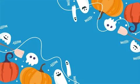 Vector halloween background in flat design Illustrazione stock