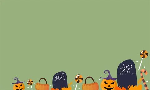 Vector halloween background in flat design Illustrazione stock