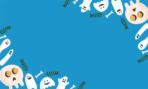 Vector halloween background in flat design Stock-Illustration