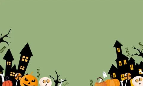 Vector halloween background in flat design Illustrazione stock