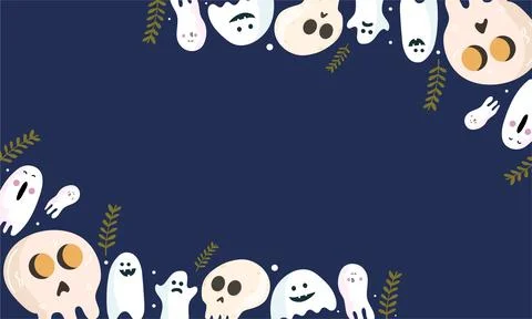 Vector halloween background in flat design Stock Illustration