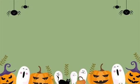Vector halloween background in flat design Illustrazione stock
