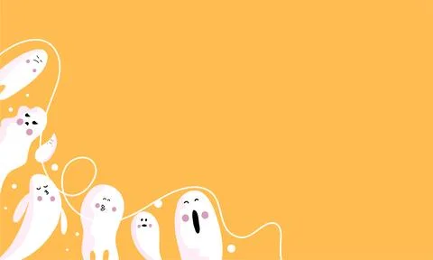 Vector halloween background in flat design Stock Illustration