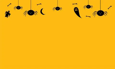 Vector halloween background in flat design Stock Illustration