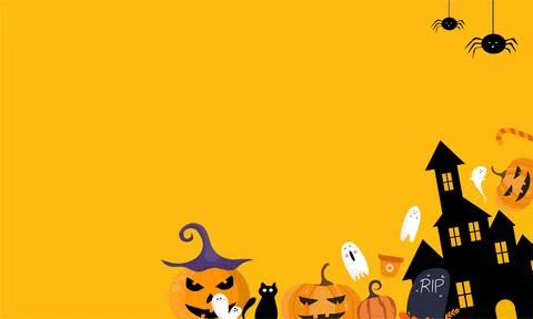 Vector halloween background in flat design Illustrazione stock
