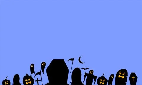 Vector halloween background in flat design Stock-Illustration