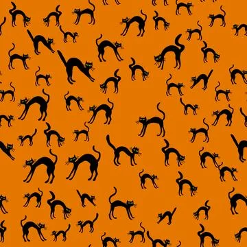 Vector halloween chaotic seamless pattern Stock Illustration