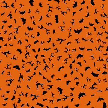 Vector halloween chaotic seamless pattern Stock Illustration