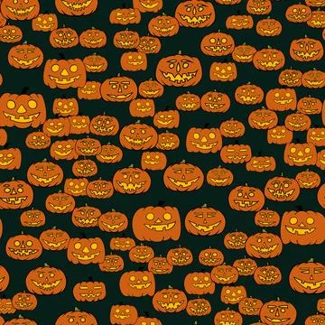 Vector halloween chaotic seamless pattern Stock Illustration