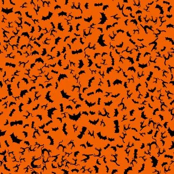 Vector halloween chaotic seamless pattern Stock Illustration