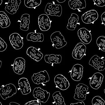 Vector halloween chaotic seamless pattern Stock Illustration