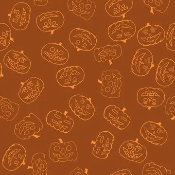 Vector halloween chaotic seamless pattern Stock Illustration