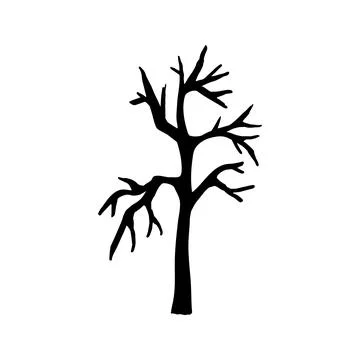 Vector halloween dry tree clipart. Funny, cute illustration for seasonal de.. Stock Illustration