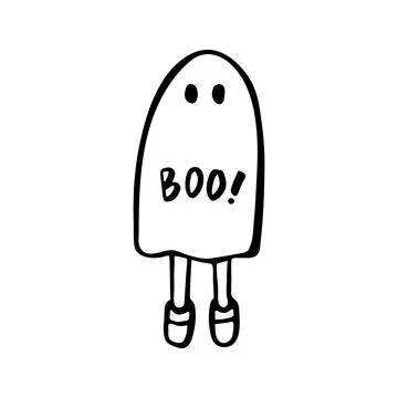 Vector halloween ghost clipart. Funny, cute illustration for seasonal desig.. Stock Illustration