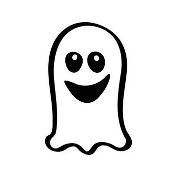 Vector halloween ghost clipart. Funny, cute illustration for seasonal desig.. Stock Illustration