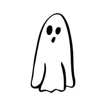 Vector halloween ghost clipart. Funny, cute illustration for seasonal desig.. Stock Illustration