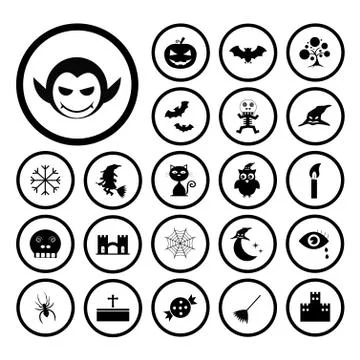 Vector halloween icon set Stock Illustration