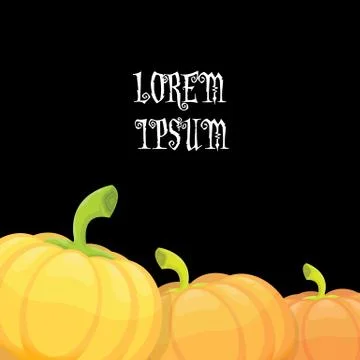 Vector halloween invitation border with pumpkins 스톡 일러스트