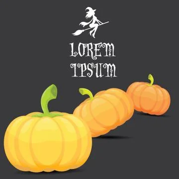 Vector halloween invitation border with pumpkins Stock Illustration
