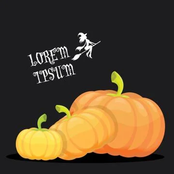 Vector halloween invitation border with pumpkins Stock Illustration