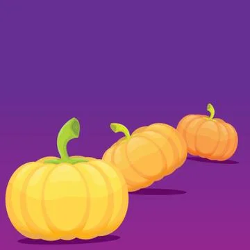 Vector halloween invitation border with pumpkins Stock Illustration