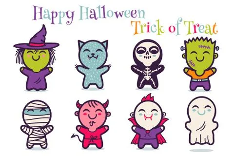 Vector Halloween monsters. Stock Illustration