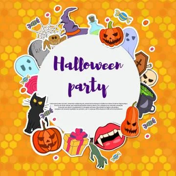 Vector Halloween party invitation Stock Illustration
