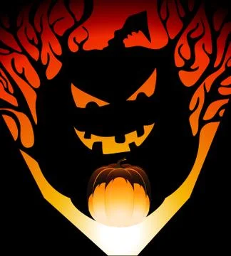 Vector halloween pumpkin shadow Stock Illustration