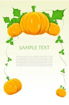 Vector halloween pumpkin with text template Stock Illustration