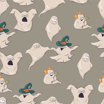 Vector Halloween seamless pattern. Design elements for halloween party poster. イラスト素材