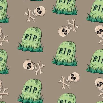 Vector Halloween seamless pattern. Design elements for halloween party poster. イラスト素材