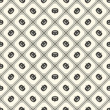 Vector Halloween seamless pattern. Endless background with pumpkins 스톡 일러스트