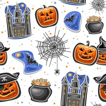 Vector Halloween seamless pattern 스톡 일러스트