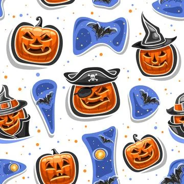 Vector Halloween seamless pattern Stock Illustration
